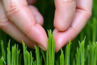 Close-up of Hands Inspecting Turf for Pests
